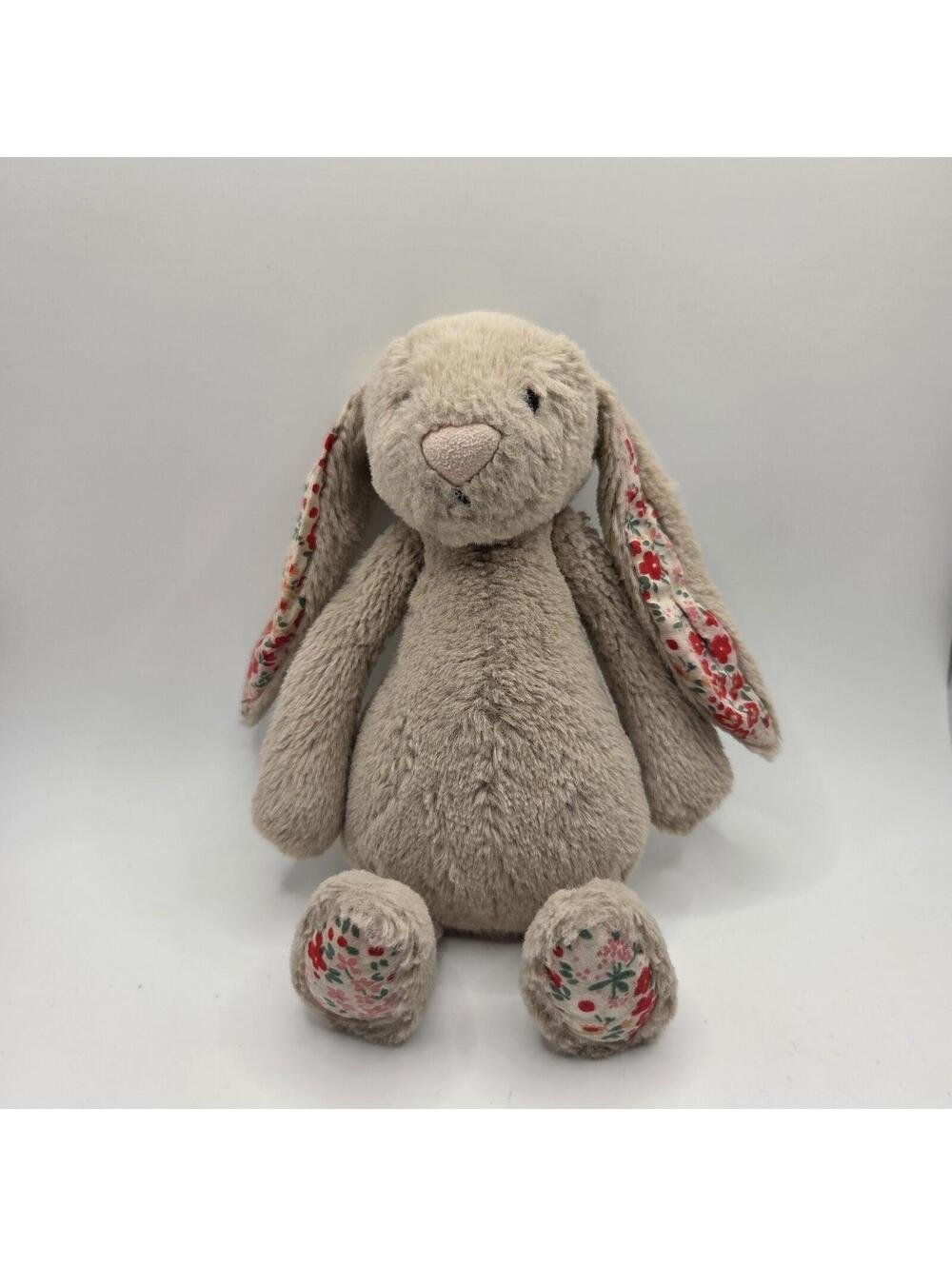 Jellycat Small Posy Blossom Bashful Bunny – Beige Floral Ears – Retired Plush